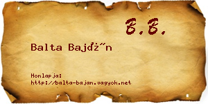 Balta Baján névjegykártya